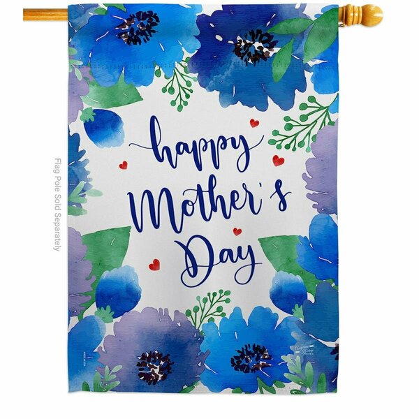 Patio Trasero Royal Floral Mothers Day Family Mother 28 x 40 in. Double-Sided Vertical House Flags PA3902621